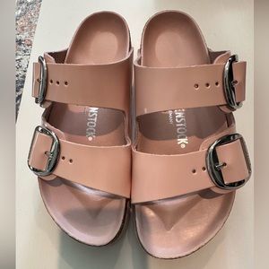 Pink patent Birkenstocks